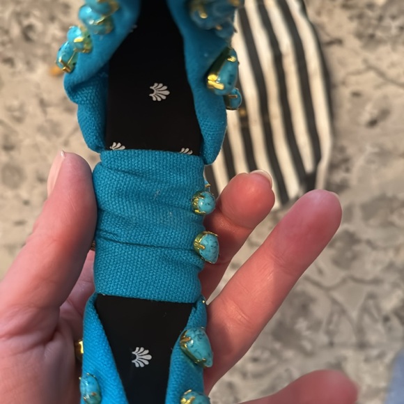 Lele Sadoughi turquoise candy jewelled knotted headband - Picture 3 of 5